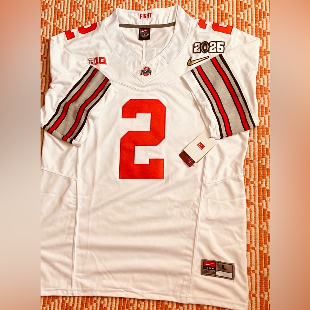 Ohio State Buckeyes 2025 CFB National Championship Caleb Downs Jersey Sz Large